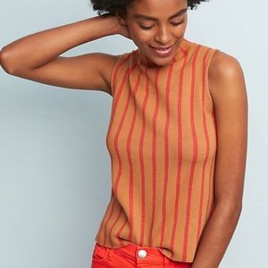 Rochester Sleeveless Mockneck Stripe Top